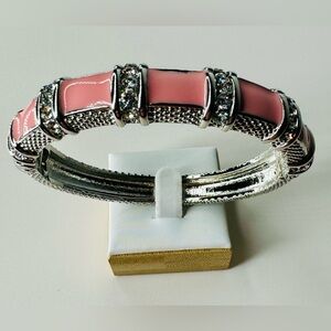 PINK ENAMEL STATION BANGLE